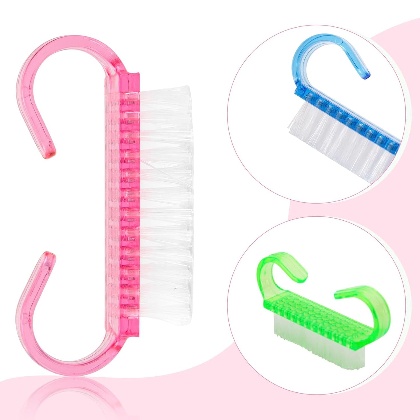 25 Pcs Handle Grip Nail Brush, Fingernail Scrub Cleaning Brushes for Nails and Toes, Hand & Foot Nail Cleaner, Pedicure Manicure Brush for Women, Men, Kids – Multicolor