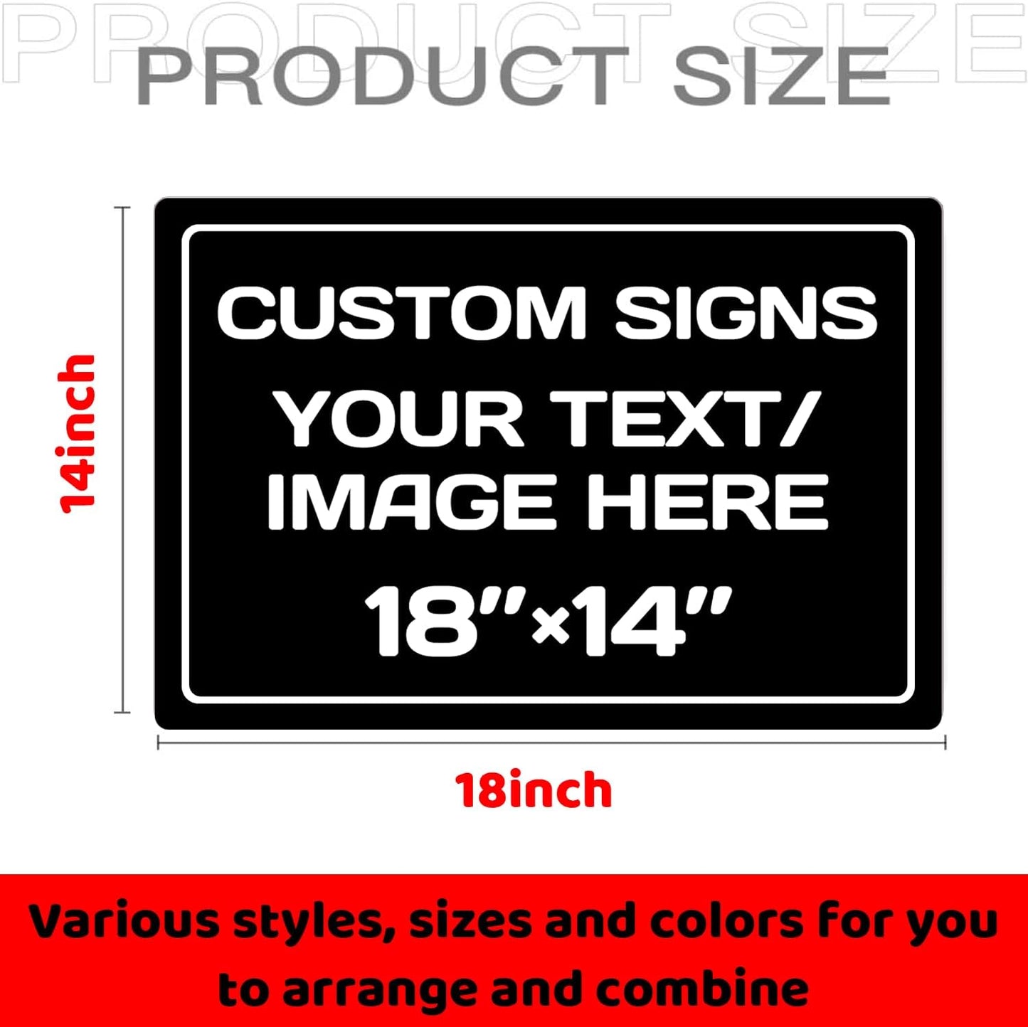 Custom Sign,Personalized Metal signs,Aluminum Weatherproof Metal Sign,Multiple Sizes Custom Personalized Text And picture Here,hazard sign,garden sign,custom door sign,Customised business signs(18*14 Inch)