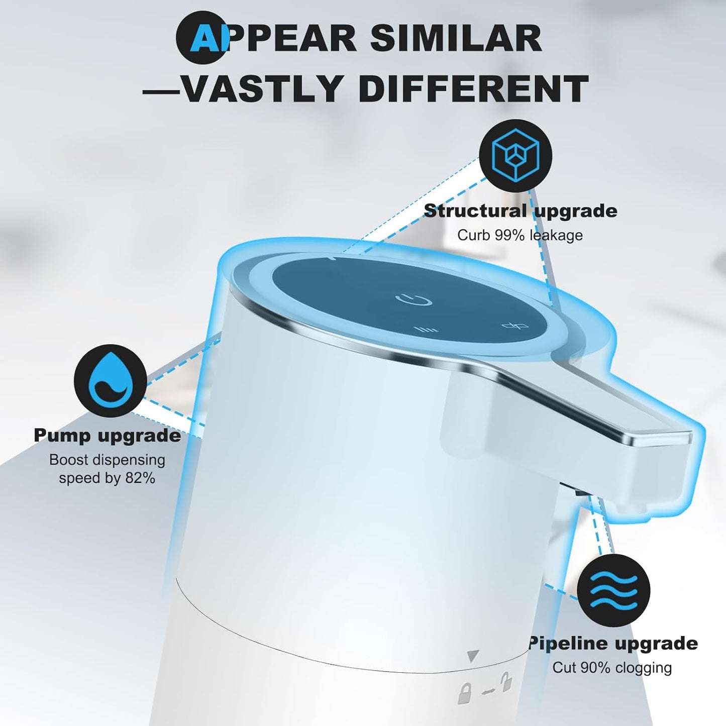 Automatic Soap Dispenser Liquid Touchless: 13.52oz/400ml Wall USB Rechargeable - 4-Level Adjustable Modern Electric Hand Soap Dispenser - Kitchen Bathroom Kids Family White