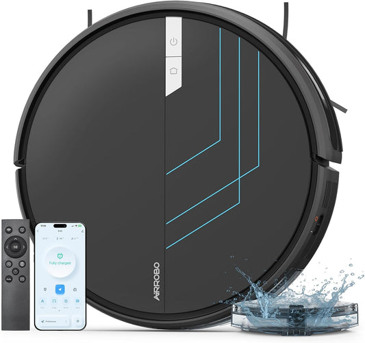 AIRROBO Robot Vacuum and Mop, 3000Pa Powerful Suction Robot Vacuum Cleaner with Self-Charging, Wi-Fi/App/Voice Control, Advanced Obstacle Avoidance, Slim Design, Ideal for Pet Hair, Hard Floor,Carpet