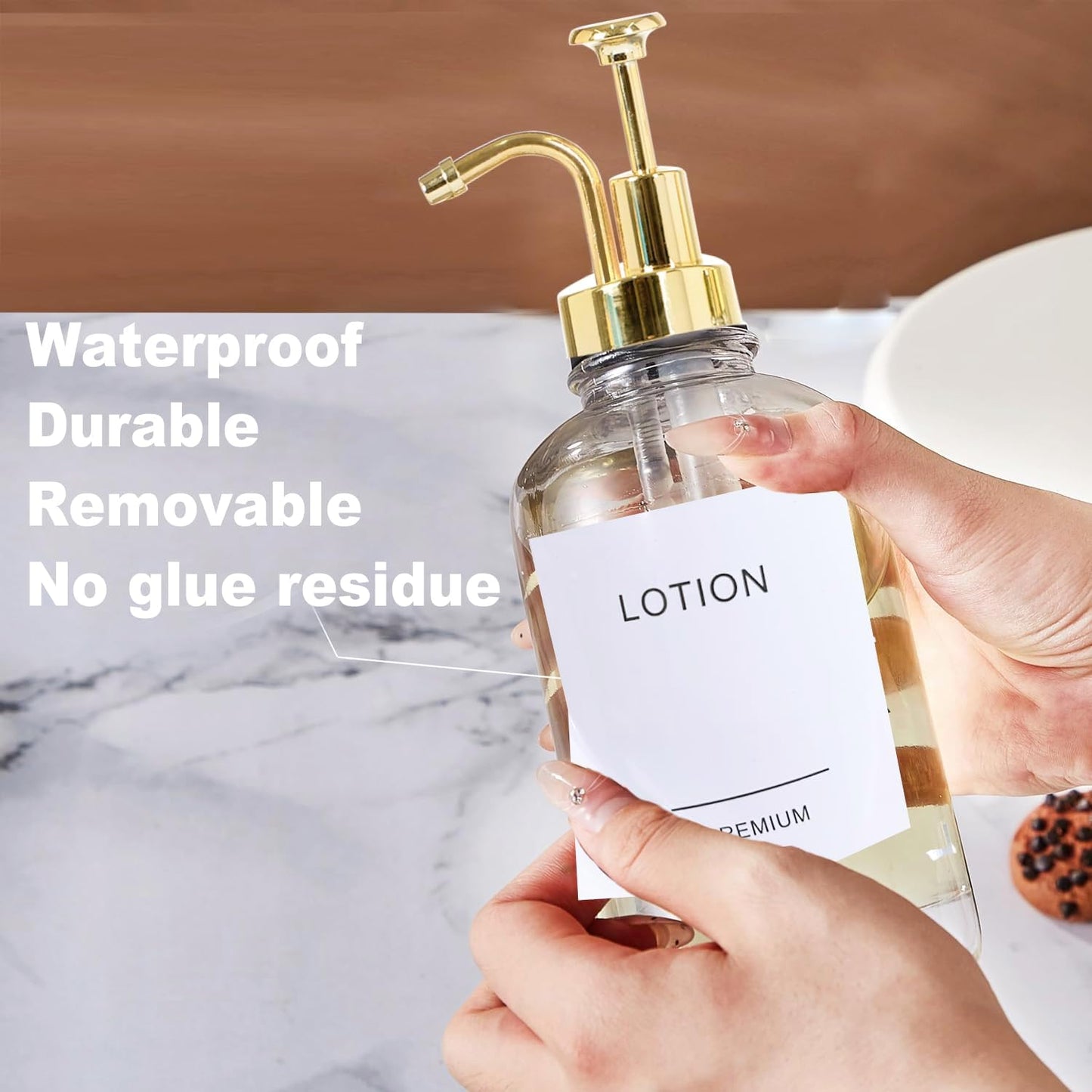 12oz Dish Soap Dispenser for Kitchen, Hand Glass Soap Dispenser Set with Pump, Tray, Funnel for Bathroom, Shower, Laundry, Liquid, Lotion (Silver 2 Pack Clear Bottles with 12 Stickers)