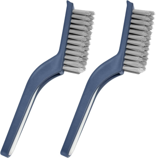 Cleaning Brush - QAGOBDI Hard Bristle Crevice Cleaning Brush for Household, Bathroom, 2 PCS Bathroom Gap Brush with Long Gandle Embedded Stolen Goods Clip