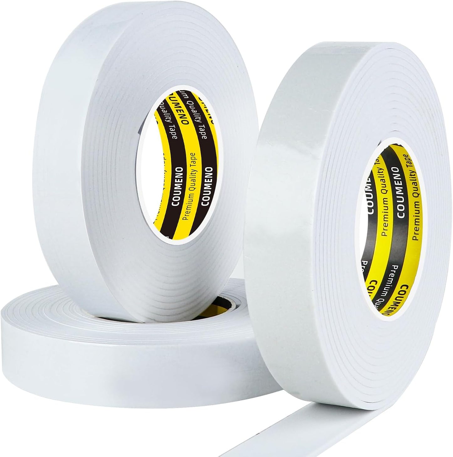 3 Pack EVA Single-Sided Adhesive Foam Tape 1.2inx16.4FT Single-Sided Sealing Strip Foam Pad Sponge Tape Window Weatherproof Whtie