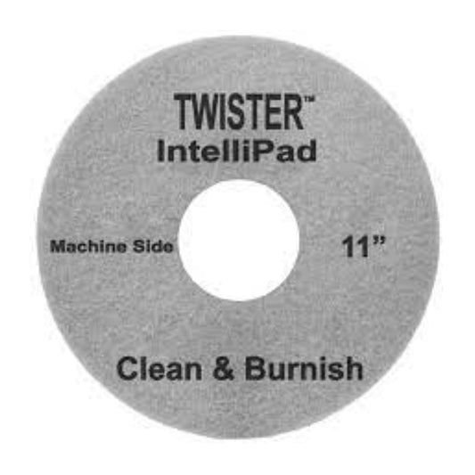 Diversey DD1229106 TASKI Twister Intellipad Diamond Coated Floor Machine Cleaning Pad, Made in USA, Burnish to High Super Gloss Finish, Grey/Brown, 11-inch (Pack of 2)