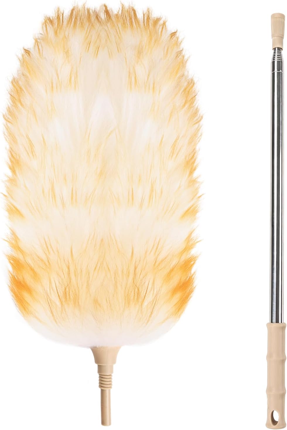 Extendable Cleaning Duster,Extra-Long Telescoping Feather Dusters with Stainless Steel Extension Pole Up to 100" for Cleaning High Ceiling Fan, High Ceilings,Furniture