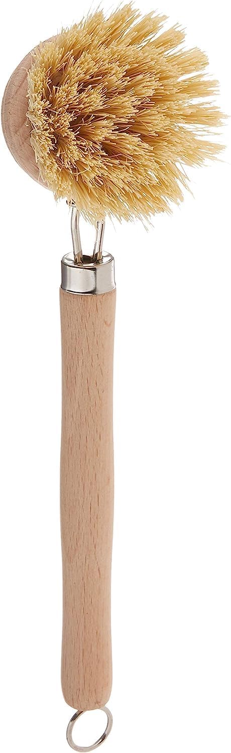 Fox Run 74906 Natural Dish Brush, Tampico Fiber Bristles Brown, 9"