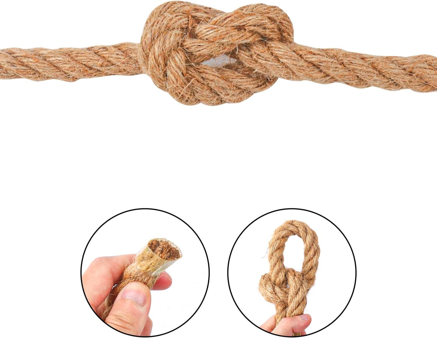 3/4 inch Hemp Rope, 82 Feet Twisted Manila Rope for Scratching Posts, Camping, Garden, Crafts, DIY Projects