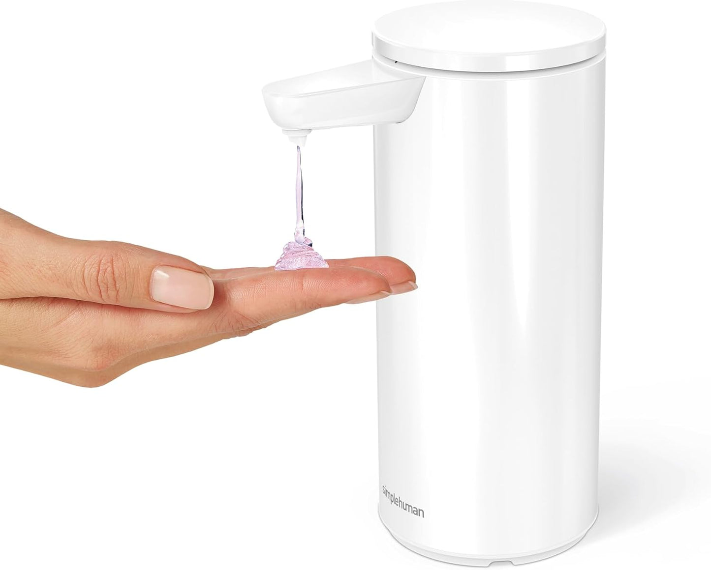 simplehuman 9 oz. Touch-Free Automatic Rechargeable Sensor Pump, White Stainless Steel, New