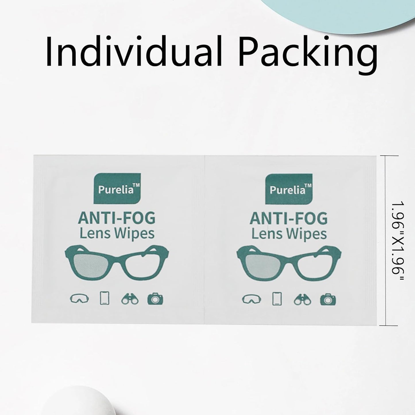 Anti-Fog Lens Wipes,100 Count, Quick-Clean Lens Cloths for Eyeglasses, Goggles, Screens, Portable Individually Wrapped Sheets, Pre-Moistened Cleaning Wipes for Eyeglasses