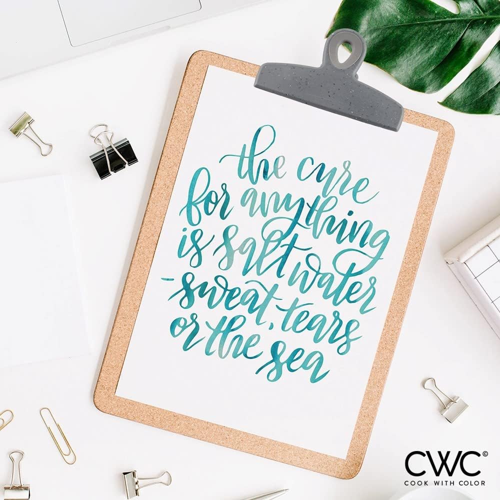 COOK WITH COLOR Bag Clips - Heavy Duty Chip Clip and Refrigerator Magnet Clips for Food Storage with Air Tight Seal Grip, Speckled Gray & Teal, 4 Pack