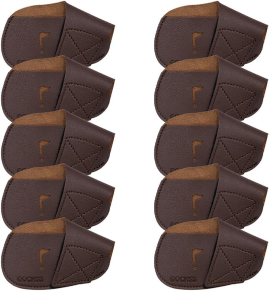 I Golf Iron Headcovers 10pcs PU Fit Both Right-Handed Clubs Golf Club Protector for Titleist Callaway Ping Taylormade Fit More Brands Golf Iron.
