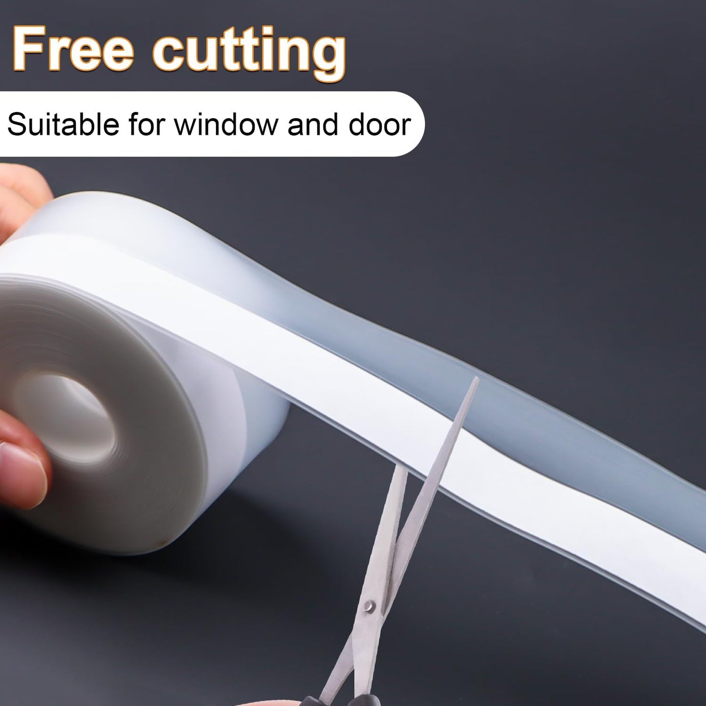 FOURGUN Silicone Weather Stripping Seal Door Tape 35 MM * 33FT Insulates Soundproofs Perfect for Door Frames Windows Bathroom Shower Glass Gaps Blocks Cold Air Rain