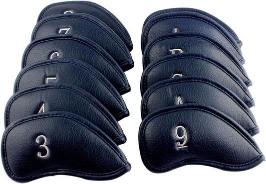 CRAFTSMAN GOLF 12pcs or 1pc Thick Synthetic Leather Golf Iron Head Covers Set Headcover Fit All Brands Callaway Ping Taylormade Cobra Etc. Also Custom Name
