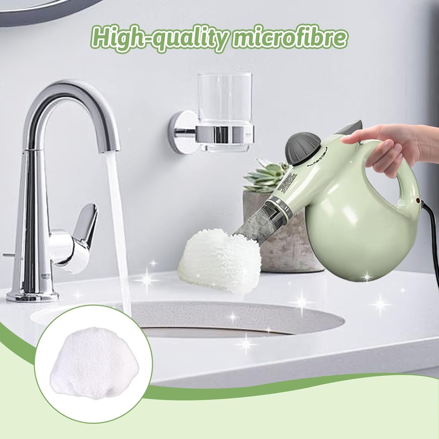 12Pack Microfiber Cloths for Handheld Steam Cleaner Compatible with Bissell Steam Shot, Comforday, PurSteam, Wagner Spraytech, Universal Washable Steam Cleaner Accessories