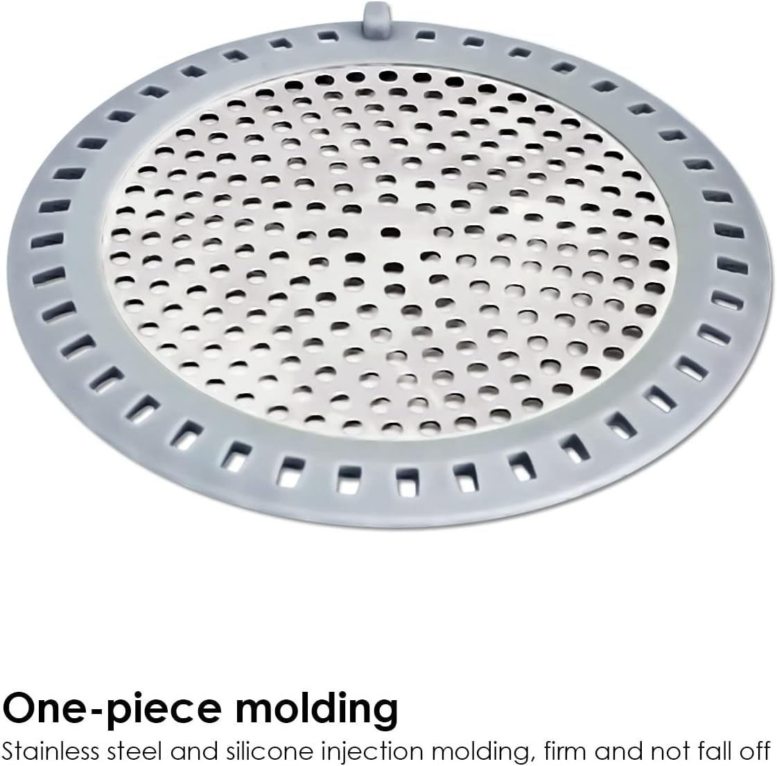 2PCS Shower Drain Hair Catcher, Shower Drain Strainer, Stainless Steel with Silicone Edging, 4.75 Inch Diameter