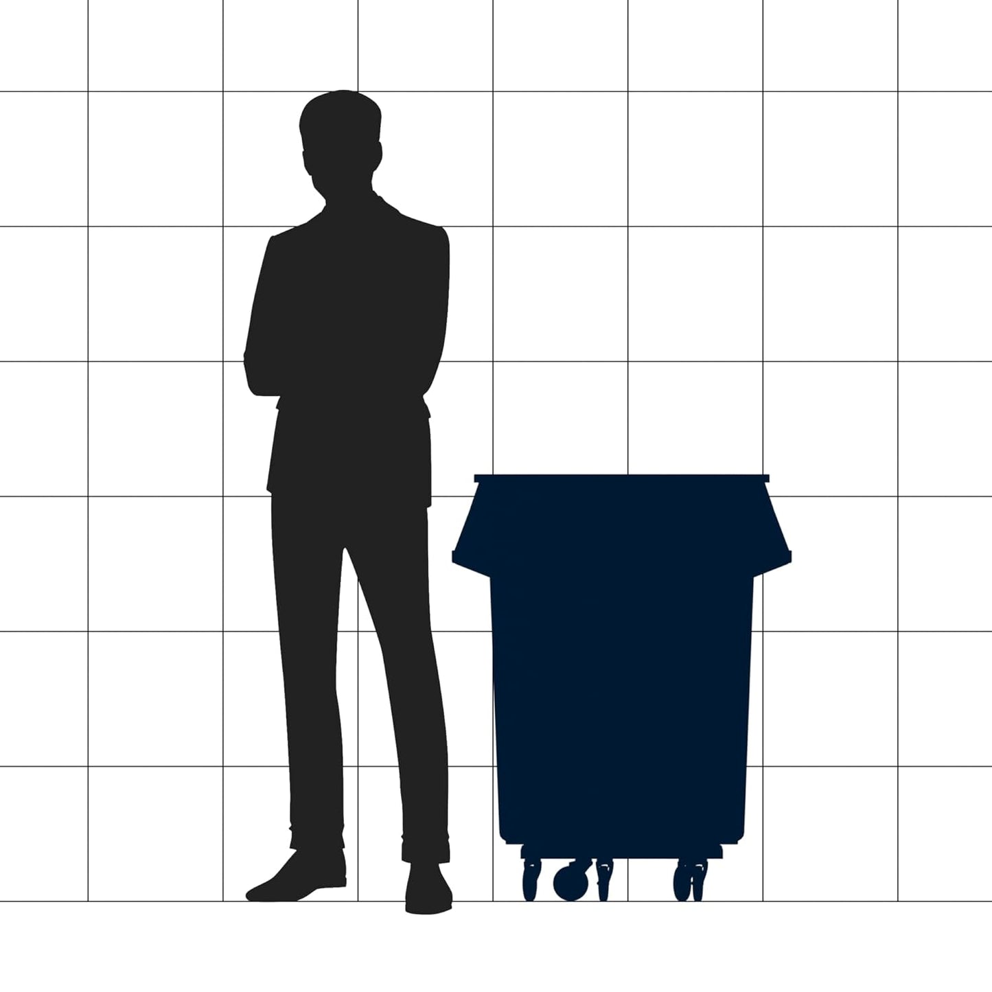 55 Gallon Green Round Commercial Trash Can with Lid and Dolly