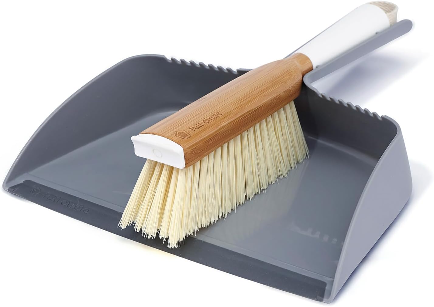 Full Circle Clean Team Brush & DustPan Set, White & Grey