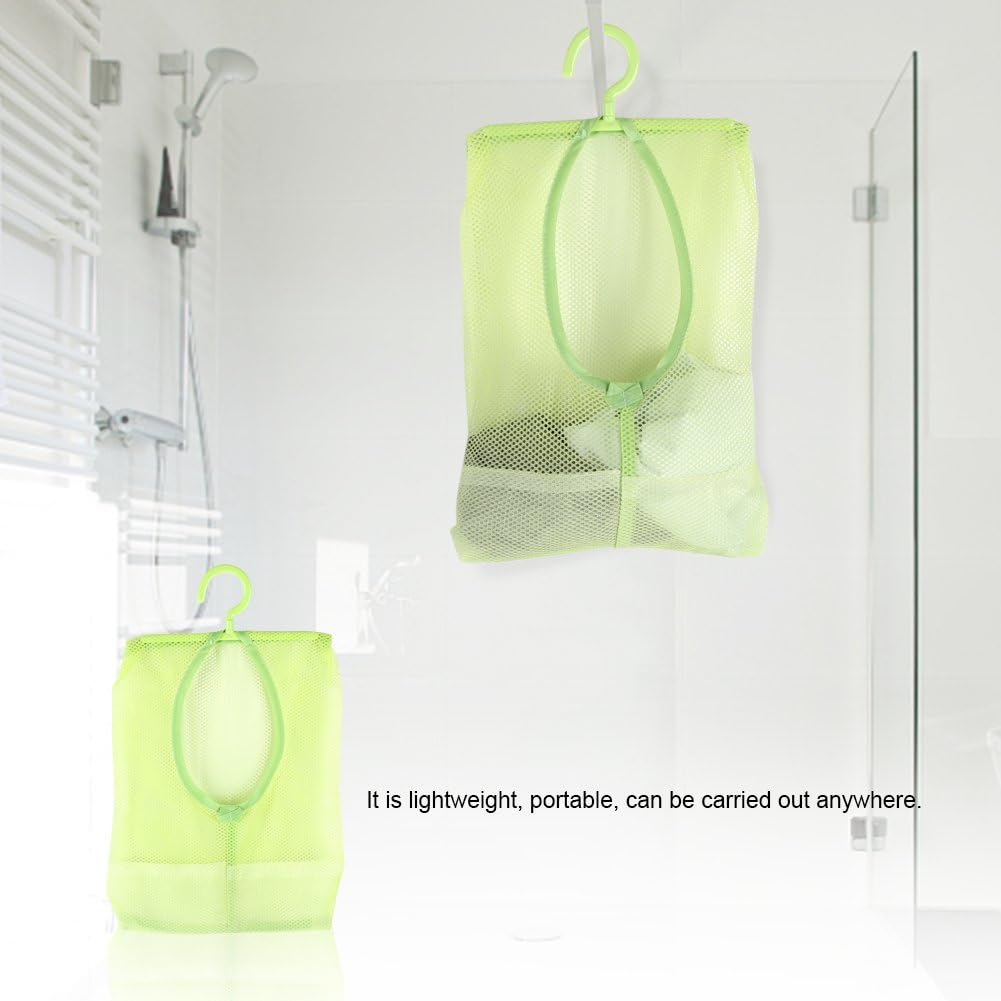 Clothespin Bag, Multi Purpose Hanging Mesh Storage Bag Clothespin Bag with Hanger for Socks Stockings Bra Underwear Bathroom(Green)