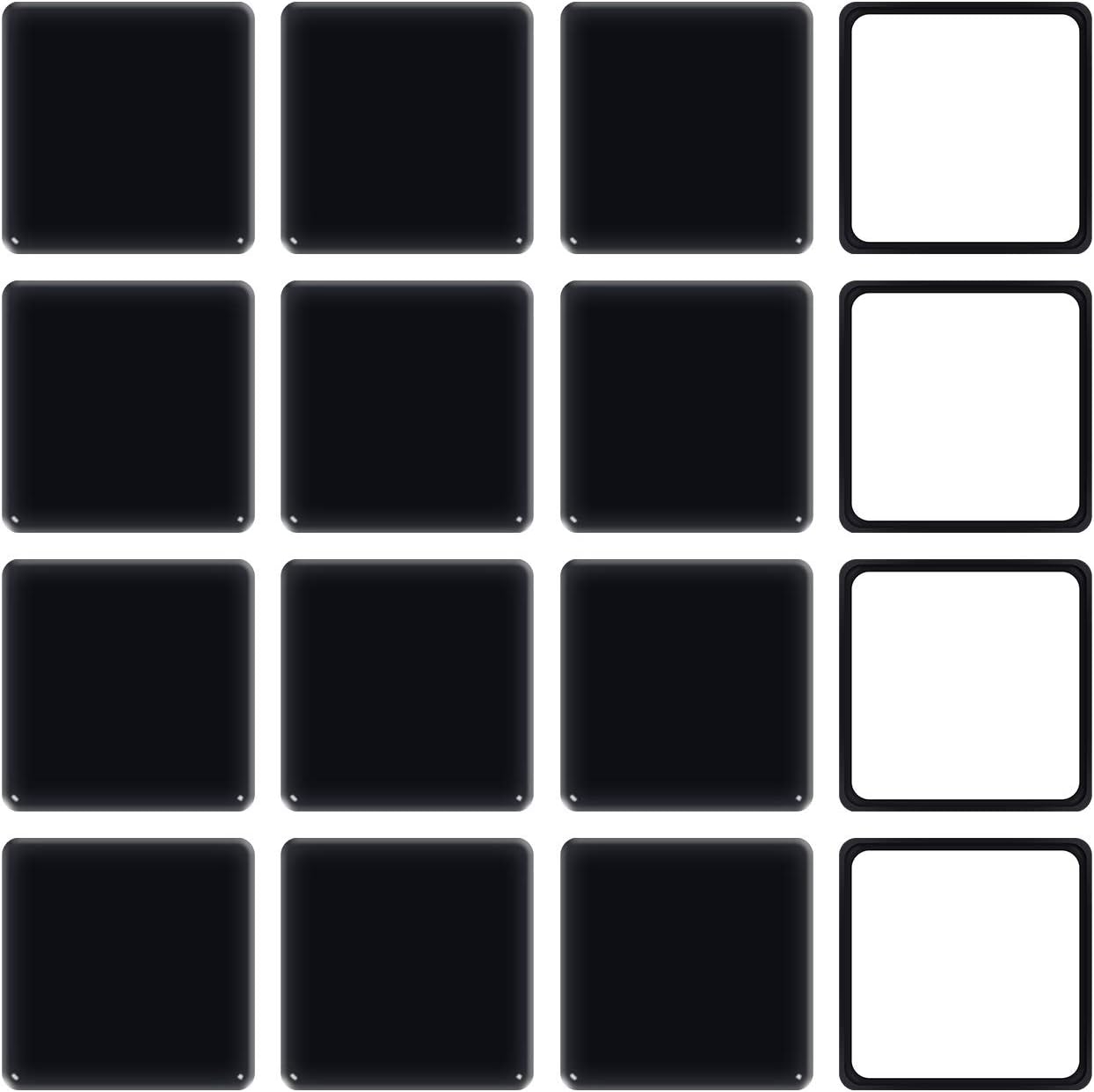 Ezprotekt 2.5 inch Square Self Adhesive Furniture Movers Sliders for Carpet, 16 Pcs Self Stick Furniture Moving Pads for Chair Table Desk Bed Sofa Couch (Black)