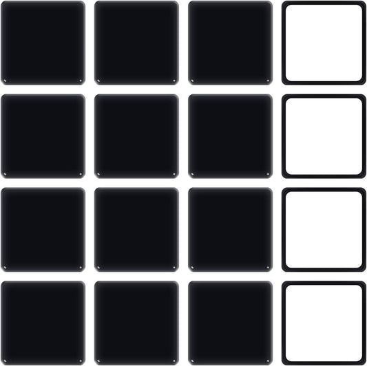 Ezprotekt 2.5 inch Square Self Adhesive Furniture Movers Sliders for Carpet, 16 Pcs Self Stick Furniture Moving Pads for Chair Table Desk Bed Sofa Couch (Black)