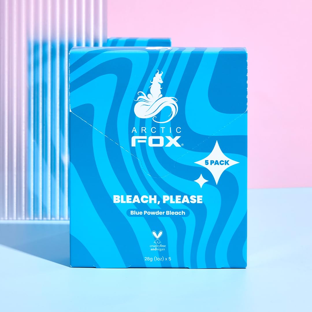 ARCTIC FOX Bleach Please, Blue Powder Bleach 5 Pack of Sachets (5 x 1oz) Stock up and save! Perfect for multiple use touch-ups, highlights or money pieces.
