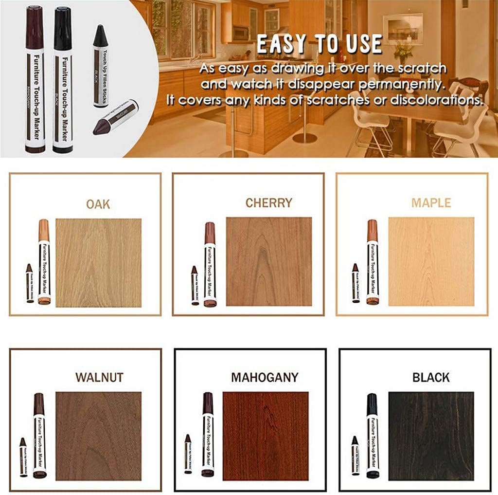 Furniture Repair Kit Wood Markers - Set of 13 - Markers and Wax Sticks with Sharpener Kit, for Stains, Scratches, Wood Floors, Tables, Desks, Carpenters, Bedposts, Touch Ups, and Cover Ups