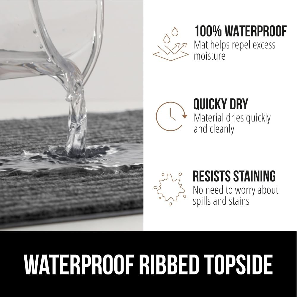 GORILLA GRIP Traffic Guard Door Mat, 2 Pack, Heavy Duty Waterproof Doormat, Commercial Office Space Welcome Mats, Stain and Fade Resistant, Low Profile, Strong Rubber Backing, 35x23, Light Gray