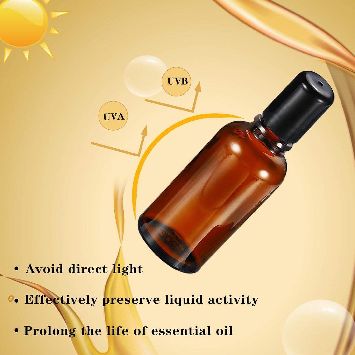 5ML Roller Bottles for Essential Oil, 4 Pack Empty Amber Glass Roller Bottle for Perfume Oil, Roll on Bottles with Stainless Steel Roller Balls, Opener, Funnel and Dropper