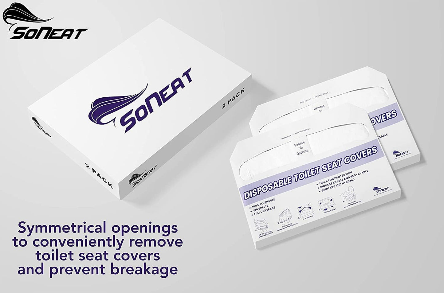 Disposable Toilet Seat Covers XL Half Fold Flushable – 200 Sheets 2 Pack for Public Facilities, Office, School, Hotel & Business Use – Premium toilet seat cover For Commercial Wall Dispenser