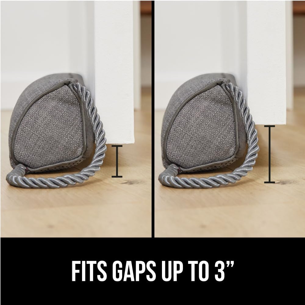 GORILLA GRIP Door Draft Stopper for Bottom of Doors, Weather Stripping Seal Blocks Hot Air, Noise, Bugs, Keeps Cold AC in, Sound Proofing Easy Install Gap Filler, Home Essentials, 38 Inch 2 Pack, Gray