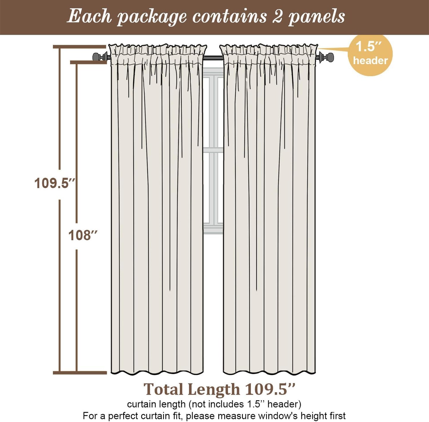 Chyhomenyc Extra Long White Sheer Curtains 108 Inches Long 2 Panels, Light Filtering White Curtains for Living Room, Soft Gentle Voile Rod Pocket Bedroom Window Drapes, 59Wx108L Inch, 9FT, 2PCS