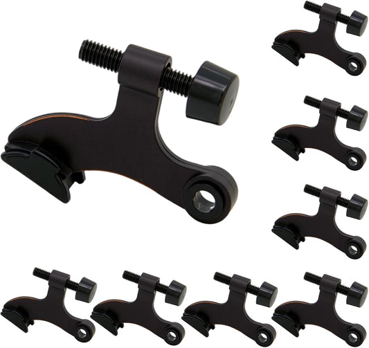 8 Pack Hinge Pin Oil Rubbed Bronze Door Stopper, Adjustable Heavy Duty Hinge Pin Door Stop with Oil Rubbed Bronze Rubber Bumper Tips