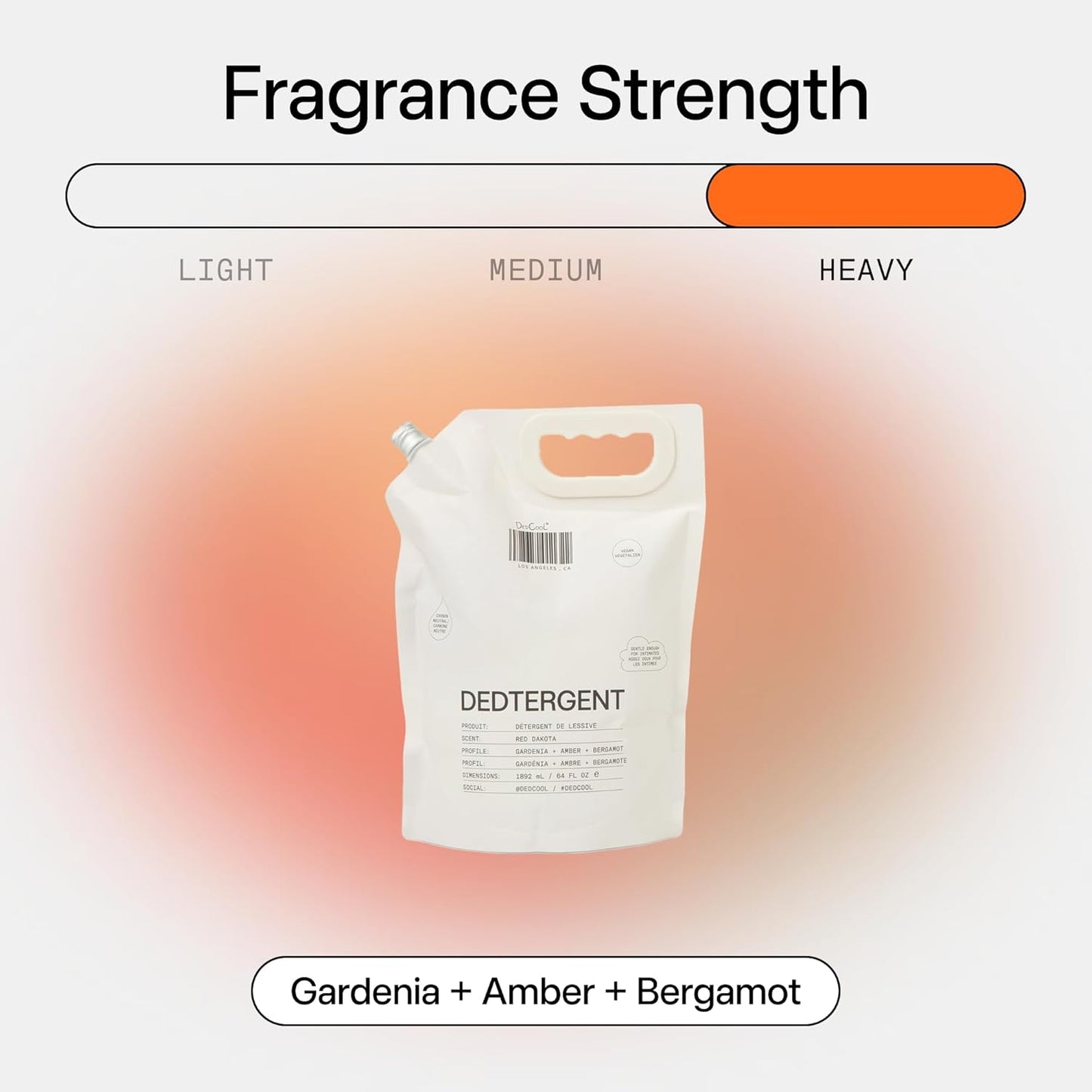 DedCool Liquid Laundry Dedtergent | Red Dakota | Bold Woody Fragrance Detergent | Removes Stains | Infused with Natural Essential Oils | Non-Toxic | 120 Washes | 64 fl oz