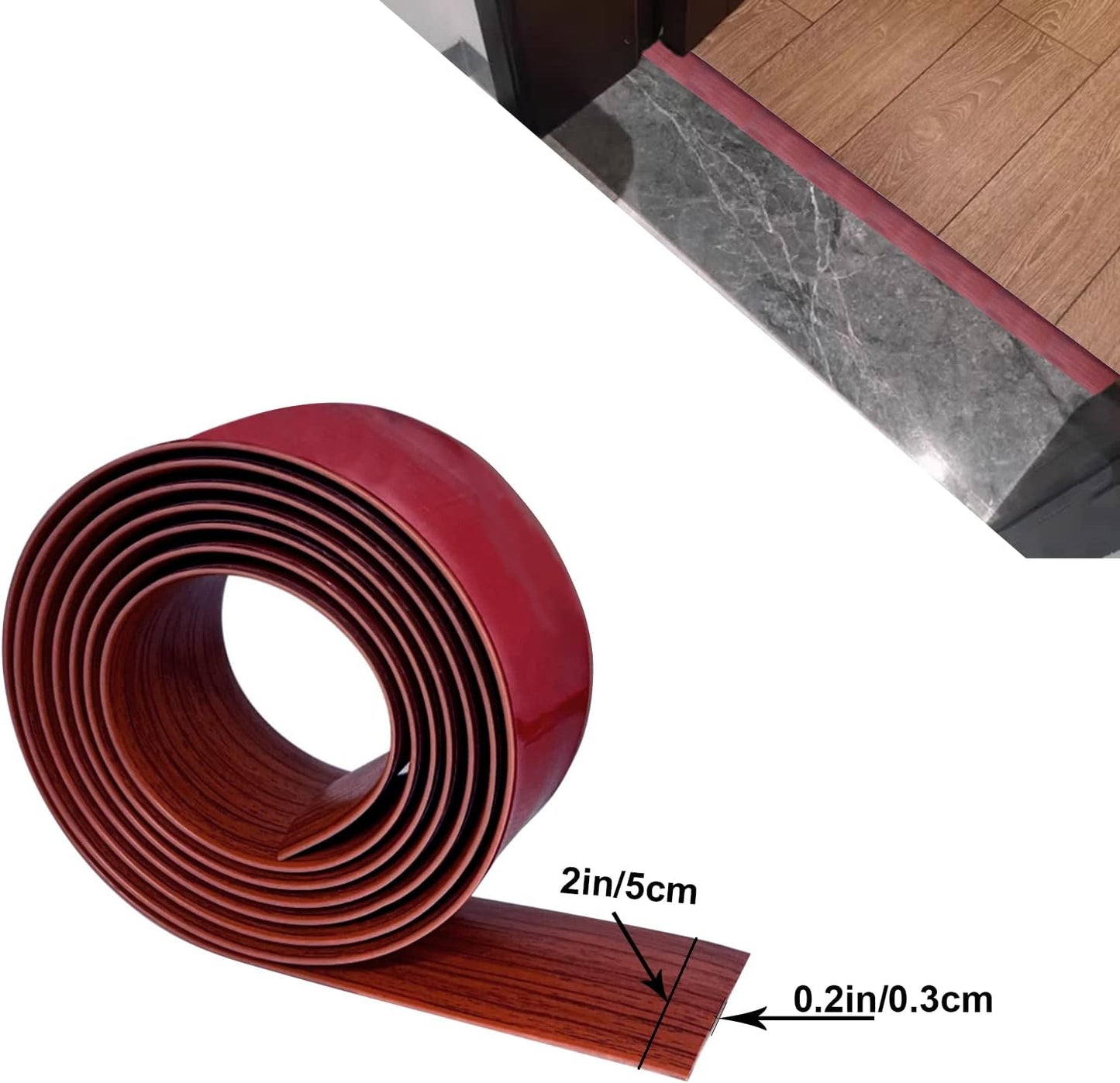Floor/Door Flat Transition Strip & Self Adhesive Floor Vinyl Floor Edge Trim Laminate Floor Gap Covering Joining Strip
