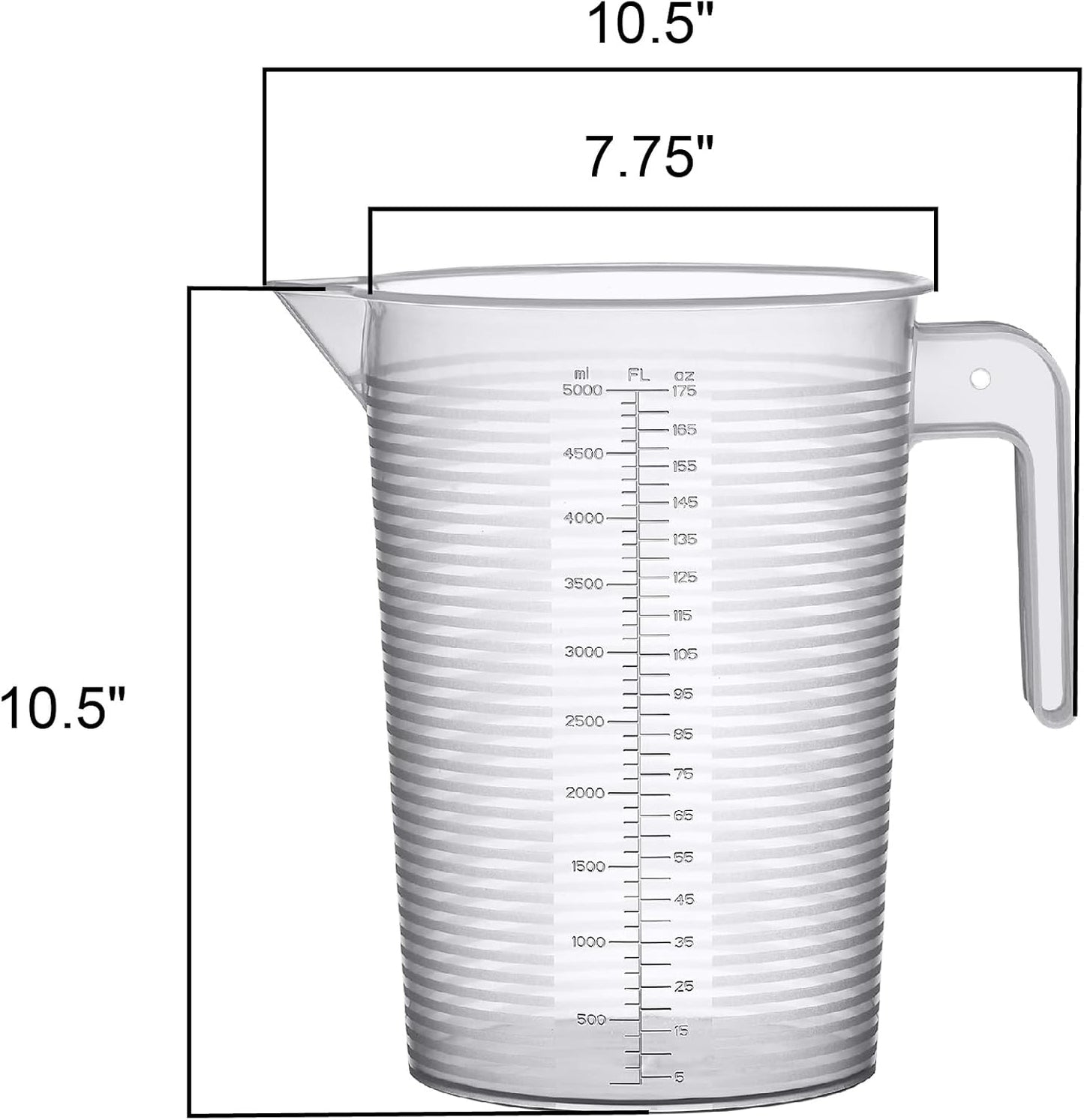 Amazing Abby - Michelle - 128-Ounce (1-Gallon, 4-Quart) Unbreakable Plastic Measuring Pitcher (2-Pack), Measuring Jug with Conversion Chart, Food-Grade, Dishwasher-Safe, Great for Kitchen, Lawn, Pool