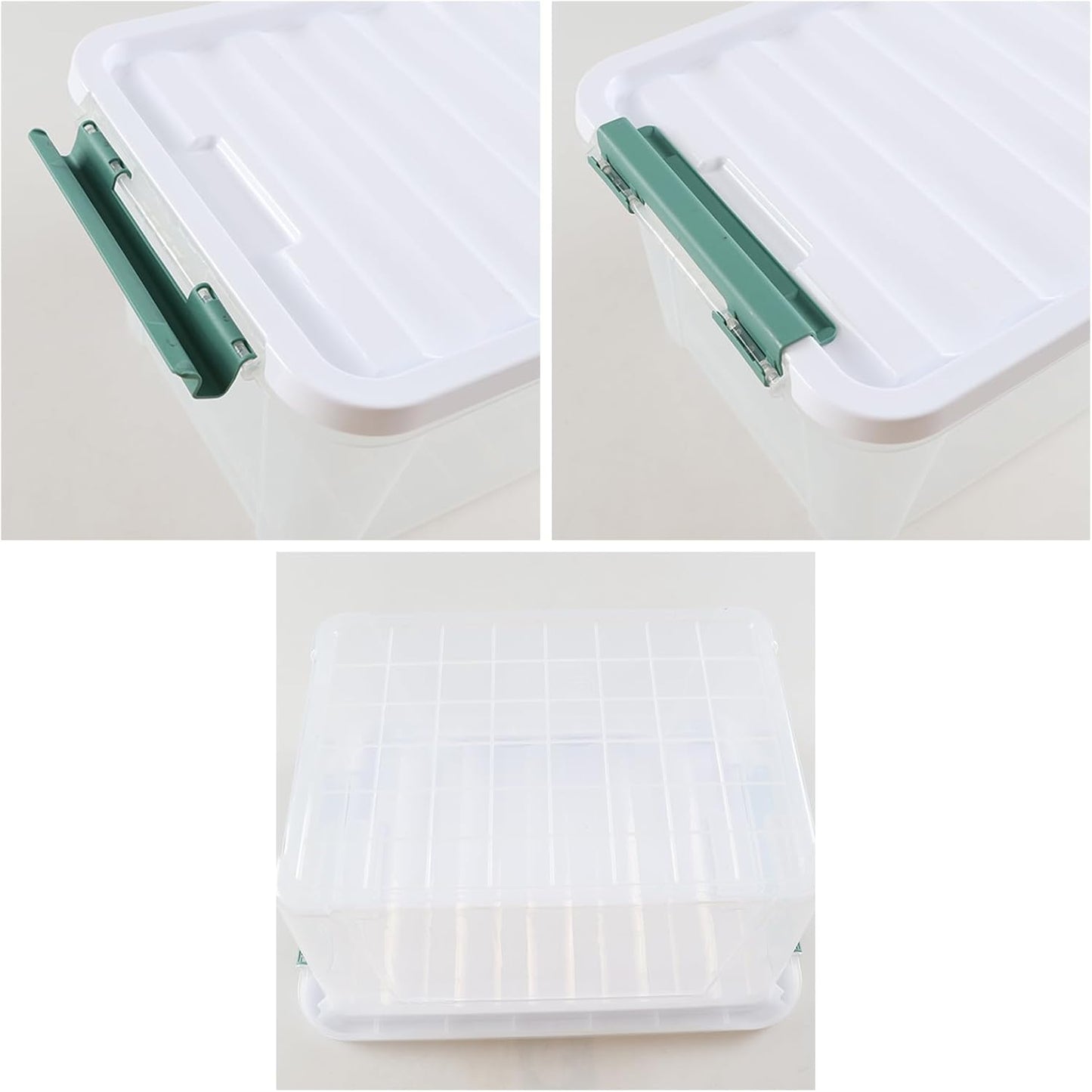 6-Pack Clear Storage Latch Bins, 20 L Plastic Storage Boxes