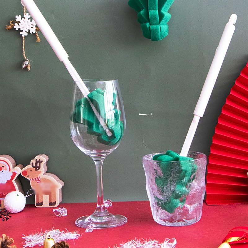 Bottle Soft Brushs Sponge Bottle Brushes Cleaning Brushs Set with Adjustable Handles 2 Pieces, for Wine Glasses and Bottles 2 Pcs Traceless Hook