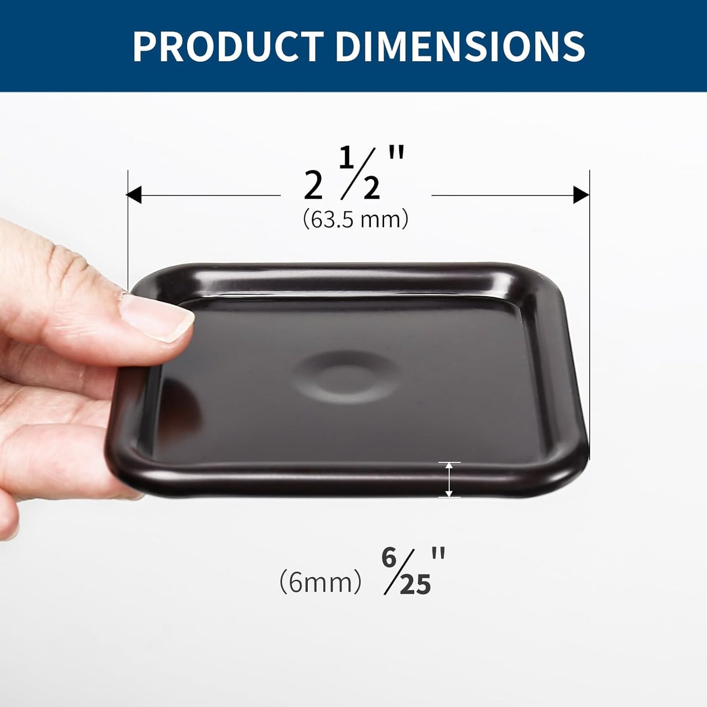 Ezprotekt 2 1/2" Square Non Slip Furniture Pads with Drip Glue Non-Woven Fabric Bottom, 16 Pcs Anti Skid Furniture Coasters Cups Floor Protectors for Bed, Sofa, Table, Chair, Cabinet, Brown/Black