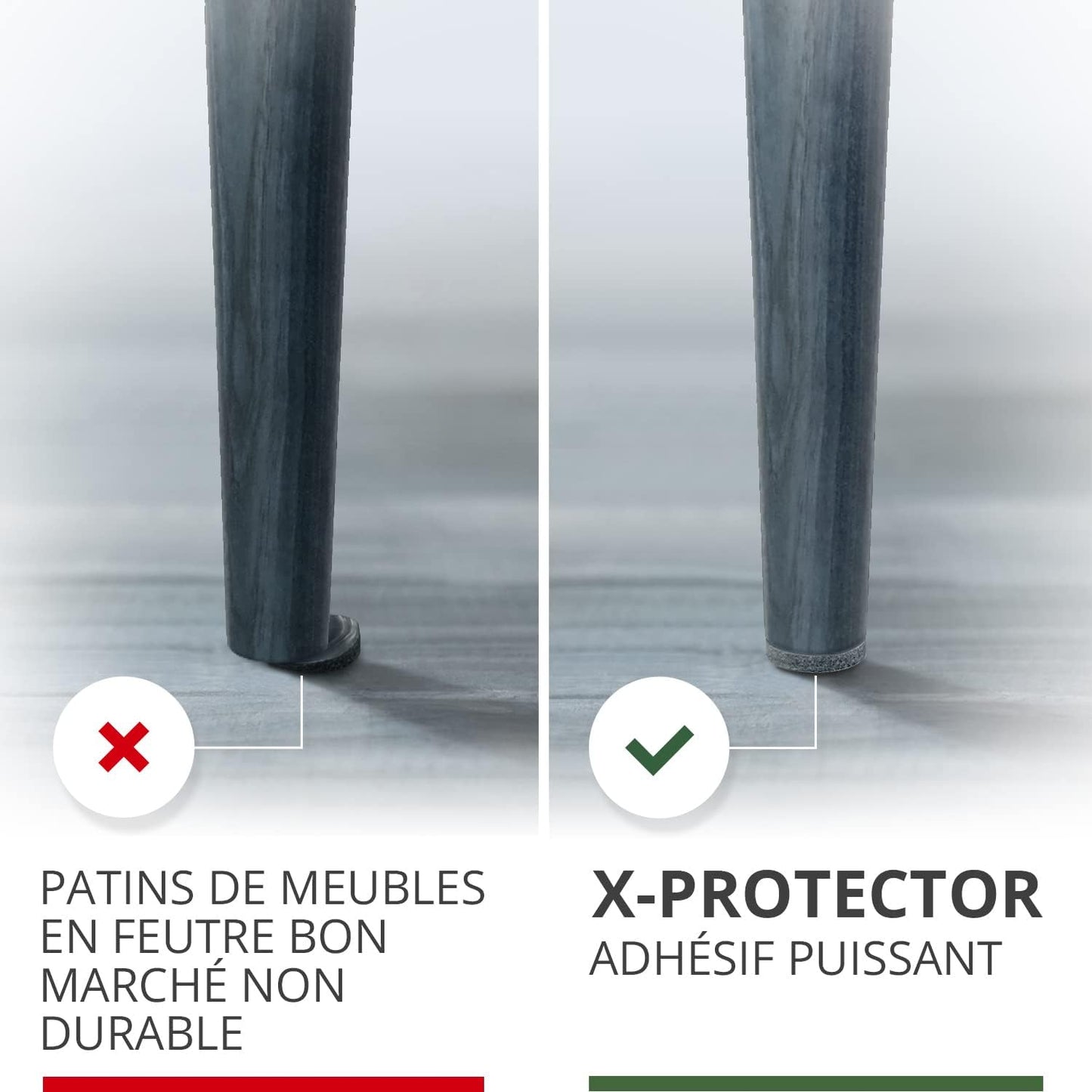 235 pcs Grey Felt Furniture Pads X-Protector! Huge Quantity of Furniture Pads for Hardwood Floors with Many Big Sizes – Your Ideal Wood Floor Protectors for Furniture. Protect Any Type of Hard Floor!