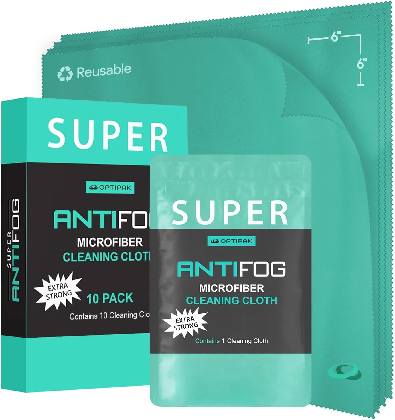 Anti Fog Microfiber Cleaning Cloth for Glasses | Individually Wrapped Microfiber Lens Cleaning Cloth for Eyeglasses, Lenses, Binoculars, Face Shields, Ski Masks or Swim Goggles (10 Count)