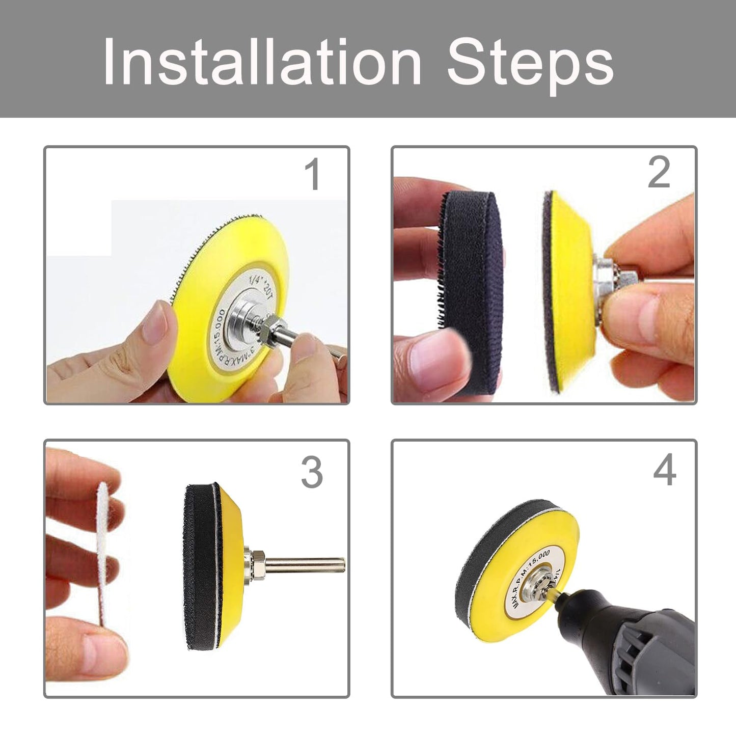 3 Inch Sanding Disc Car Headlight Restoration Kit, 120 Pcs Hook and Loop Wet Dry Sandpaper 60 to 10000 Grits Drill Polishing Buffing Pads Sponge with Rotary Tools for Car Metal Wood Glass