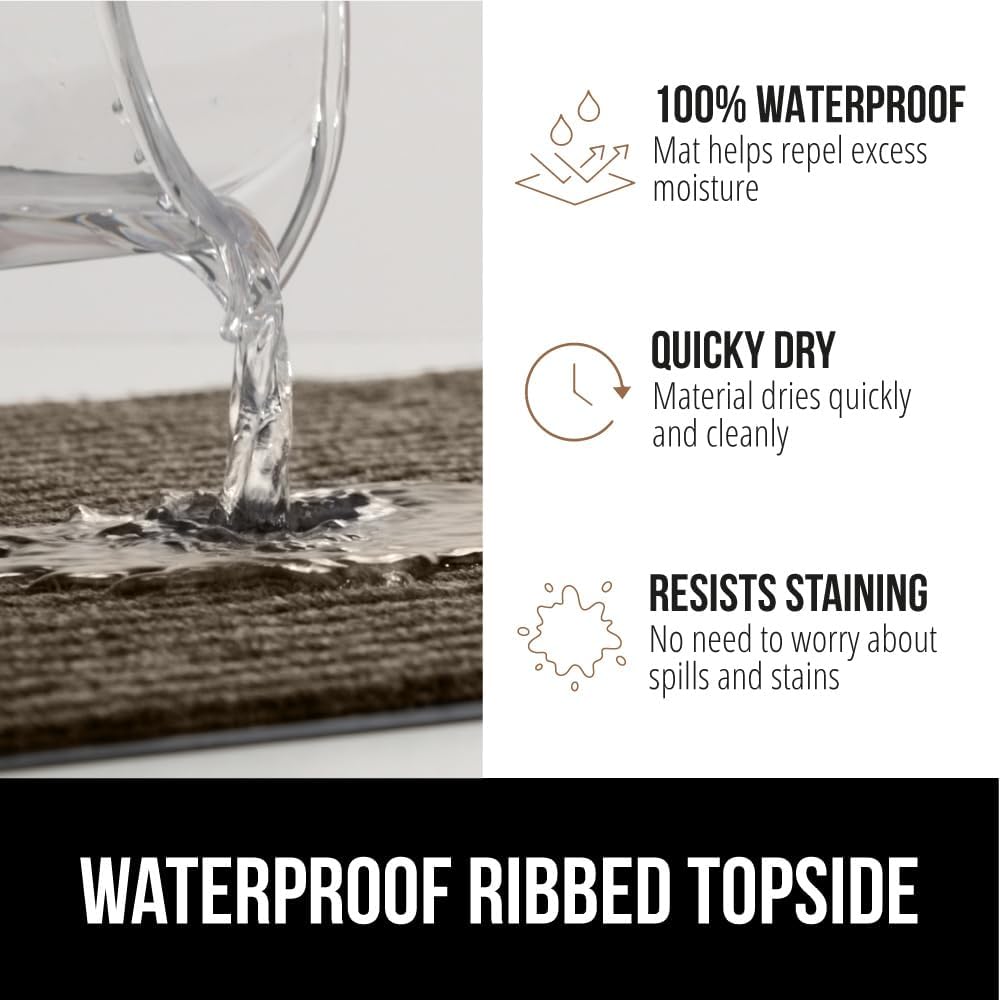 GORILLA GRIP Traffic Guard Door Mat, 70x24, Heavy Duty Welcome Mats, Commercial Office Space Doormat, Waterproof, Fade Resistant, Strong Rubber Backing, Low Profile, Shoe and Boot Scraper, Brown