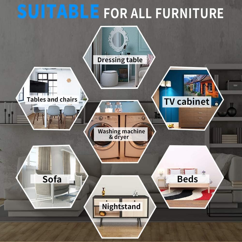 Furniture Sliders,Multi-Surface 2-in-1 Furniture Moving Pads for Carper & Hardwood Floors - 12 Pack 5" Carpet Sliders and 12 Hardwood Socks - Protect Floors & Carpet and Easier to Move