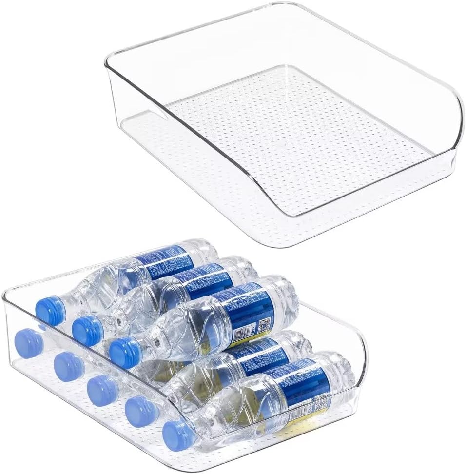 Ettori 2 Pack Water Bottle Organizer Refrigerator Organizer Bins and Clear Storage Bins for Fridge, Freezer, Cabinet, Cupboard, Pantry Shelf, BPA-Free