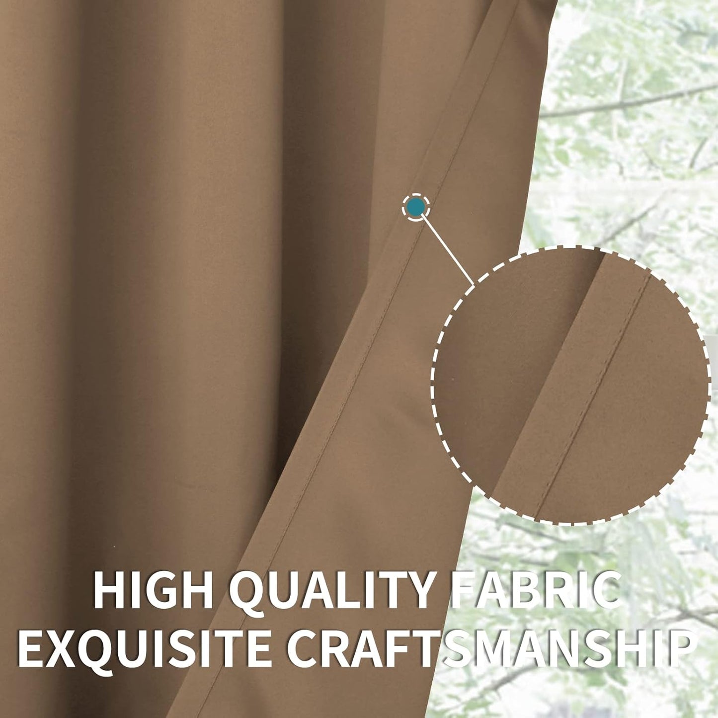 BGment Taupe Blackout Curtains 63 Inches Length 2 Panels - Tan Thermal Insulated Drapes with Rod Pocket Room Darkening Privacy for Living Room Bedroom, 42 x 63 Inch