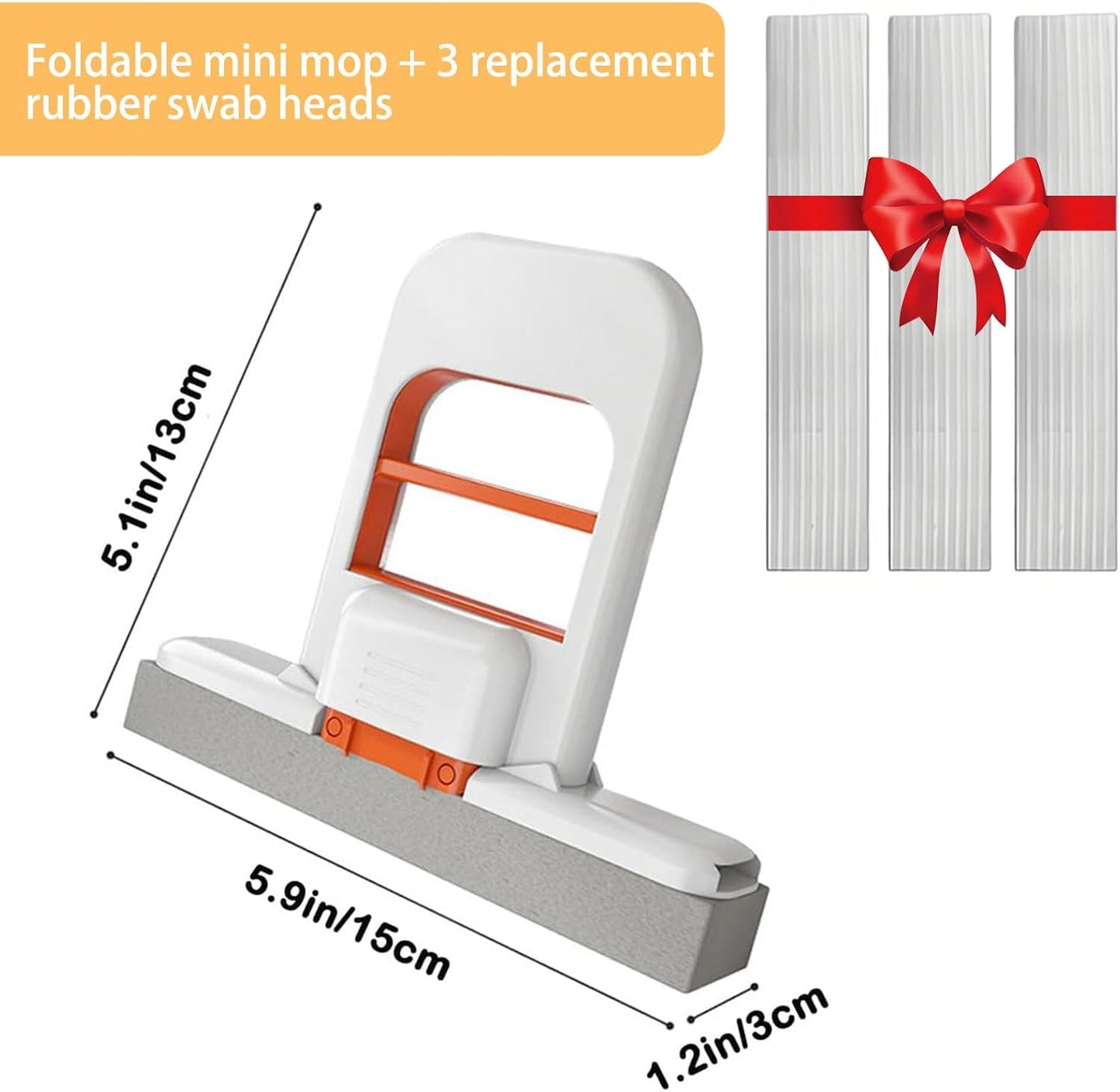 Foldable Mini Desktop Mop – Portable Handheld Duster & Cleaner for Desk, Bathroom, Glass | Reusable Microfiber Pad, Lightweight & Compact for Travel, Office, Home