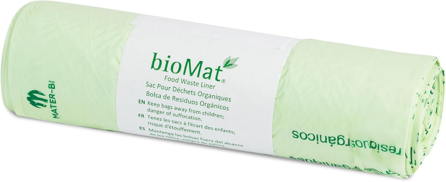bioMat 35 Gallon Compostable Trash Bags for Lining Compost Bins, 10 Count, Biodegradable Trash Bags for Compost Bin, BPI ASTM D6400 and CMA Certified, Keep your Bin Clean