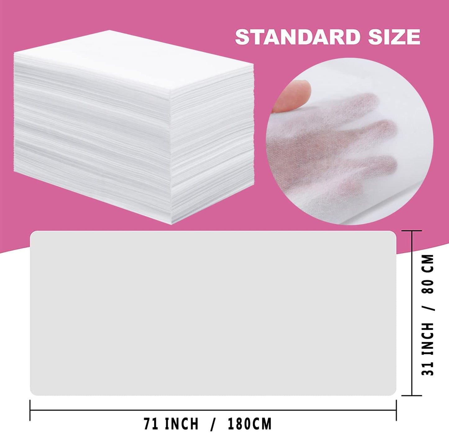 400 Pcs Disposable Bed Sheets for Massage Table 31" x 71" Massage Table Sheet Soft Non Woven Bed Cover Breathable for SPA Massage Beauty Tattoos(White)