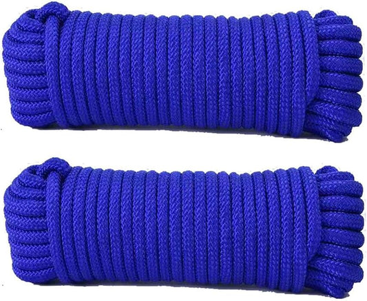 Durable Nylon Clotheslines for Tent Tie Down Camping Tarp Shelter Cordage Outdoor Accessories DIY String Line Blue 33ft Pack 2