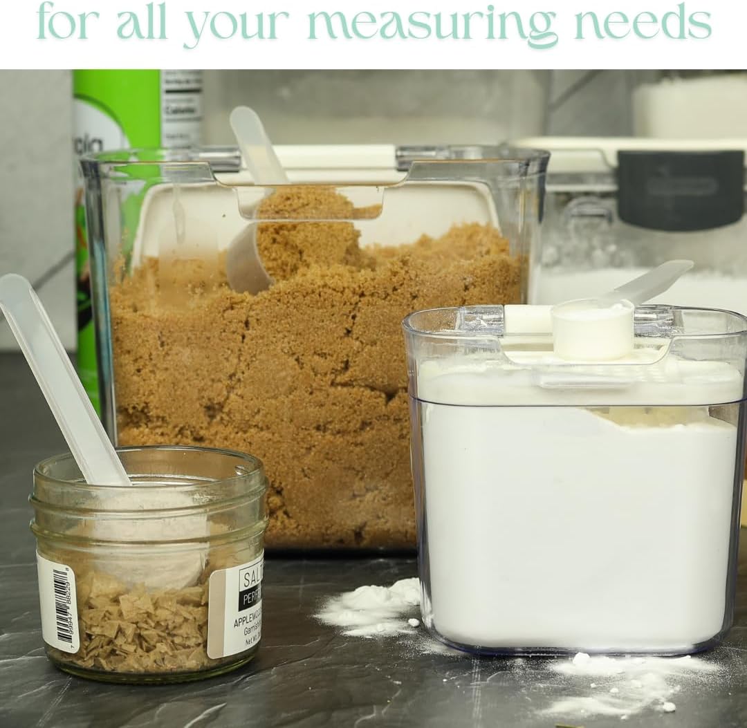 4 Pack – 1 Tablespoon Plastic Measuring Scoop – 14.8 cc / 14.8 ml / ½ oz. – Long Handled Scoop for Protein, Powders, Coffee, Milk Powder, Laundry Soap